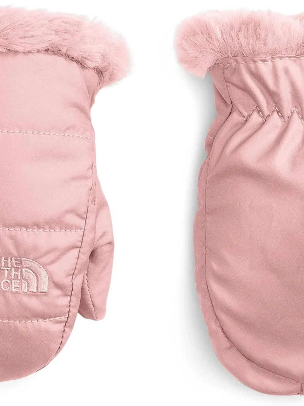 The North Face Kids Girls' Littles Mossbud Swirl Mitt Blush Pink Quilted Mittens